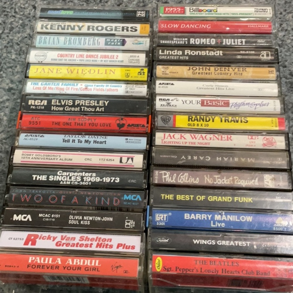 Set of 30 vintage cassette tapes 1960-90’s